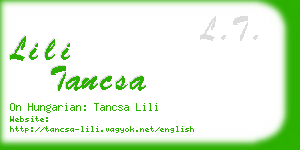 lili tancsa business card